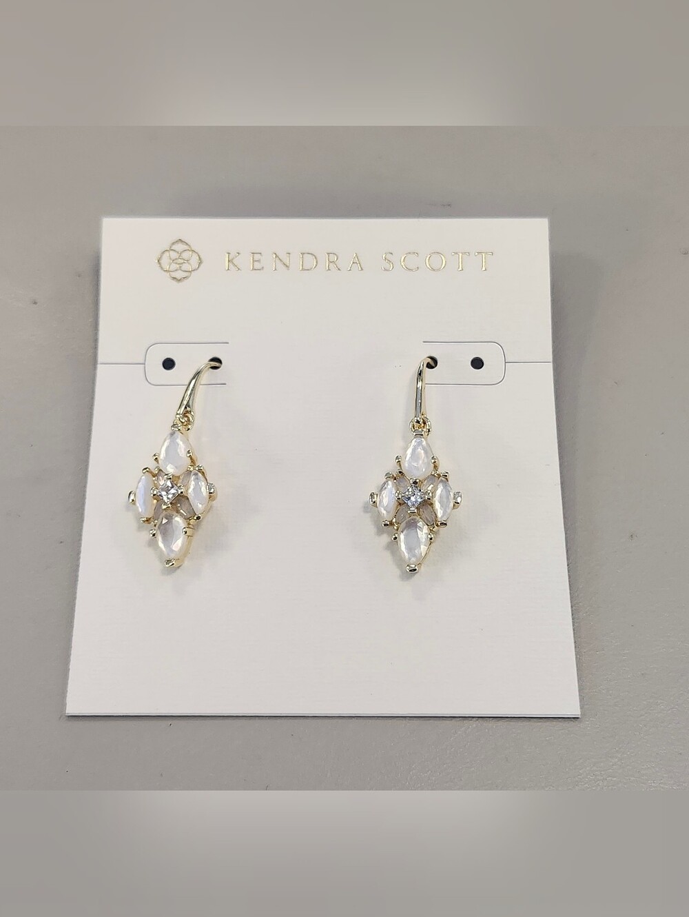 NWT Kendra Scott Gold-Tone Abbie Crystal Drop Earrings